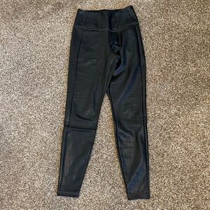 Athleta Black Faux Leather Leggings 28”